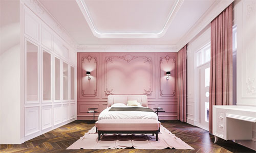 دیزاین اتاق با رنگ صورتی