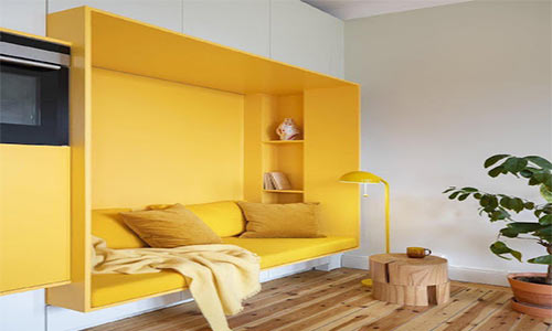 دیزاین اتاق با رنگ زرد