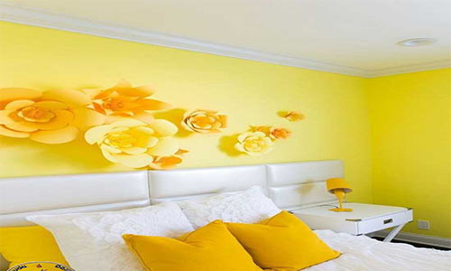اتاق خواب زرد و سفید